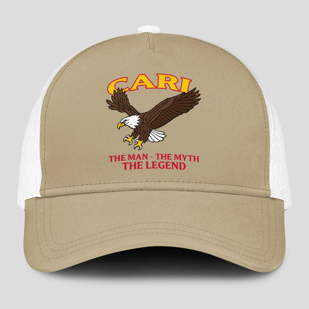 The Man The Myth The Legend Eagle Khaki Mesh Cap CARL 13K1 C210PF