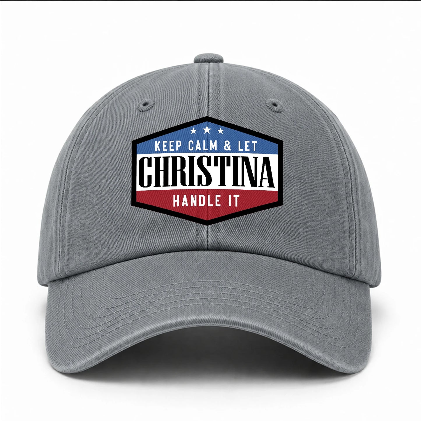 Keep Calm & Let Your Name Handle It Washed Cap CHRISTINA 13K1 C87PF