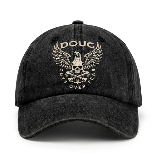 Your Name Guts Over Fear With Eagle And Skull Washed Cap DOUG 13K1 C75PF