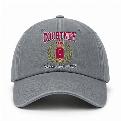 Your Name Never Back Down Royal Washed Cap COURTNEY 13K1 C77PF