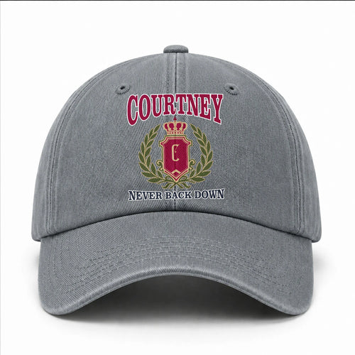 Your Name Never Back Down Royal Washed Cap COURTNEY 13K1 C77PF