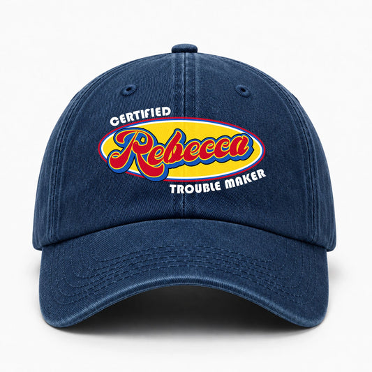 Certified Your Name Trouble Maker Washed Cap REBECCA 13K1 C73PF