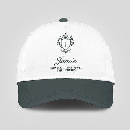 The Man The Myth The Legend Elegant Gray And White Cap JAMIE 13K1 C170PF