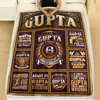 GUPTA Personalized Blanket | Custom Name Cozy Throw Gift 13K1-BK4