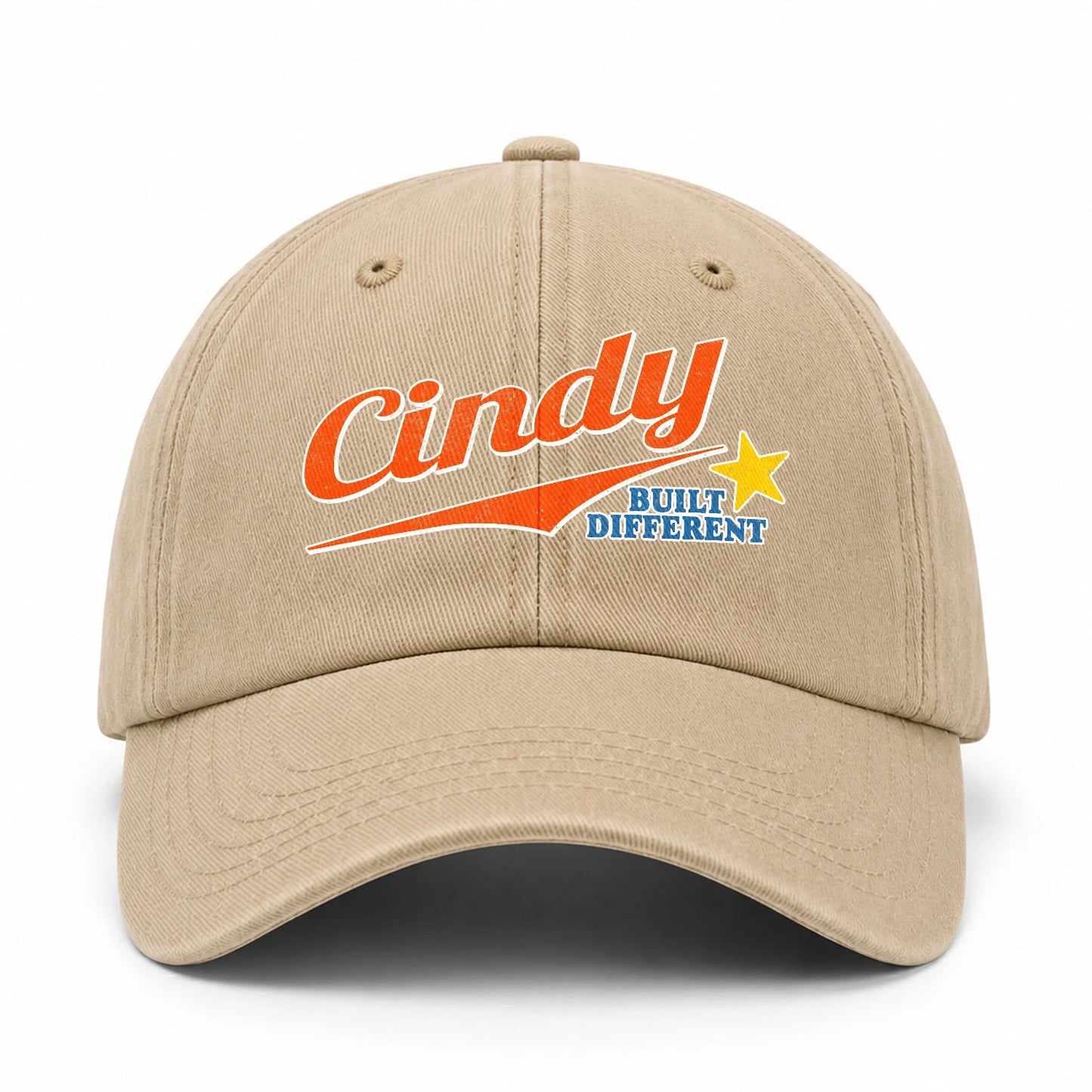 Your Name Built Different Logo Washed Cap CINDY 13K1 C56PF