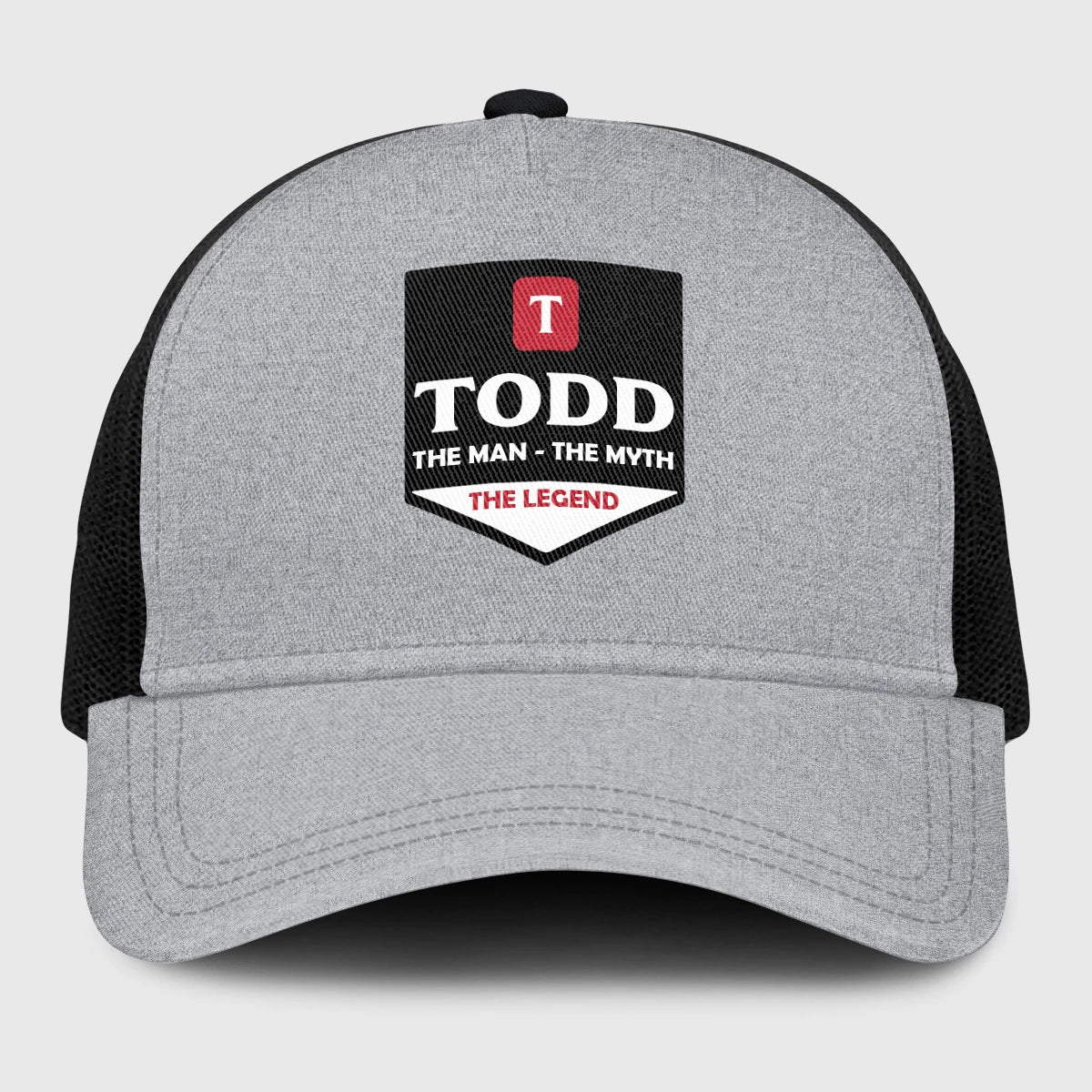 The Man The Myth The Legend Gray Mesh Cap TODD 13K1 C189PF