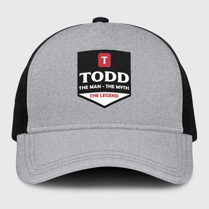The Man The Myth The Legend Gray Mesh Cap TODD 13K1 C189PF
