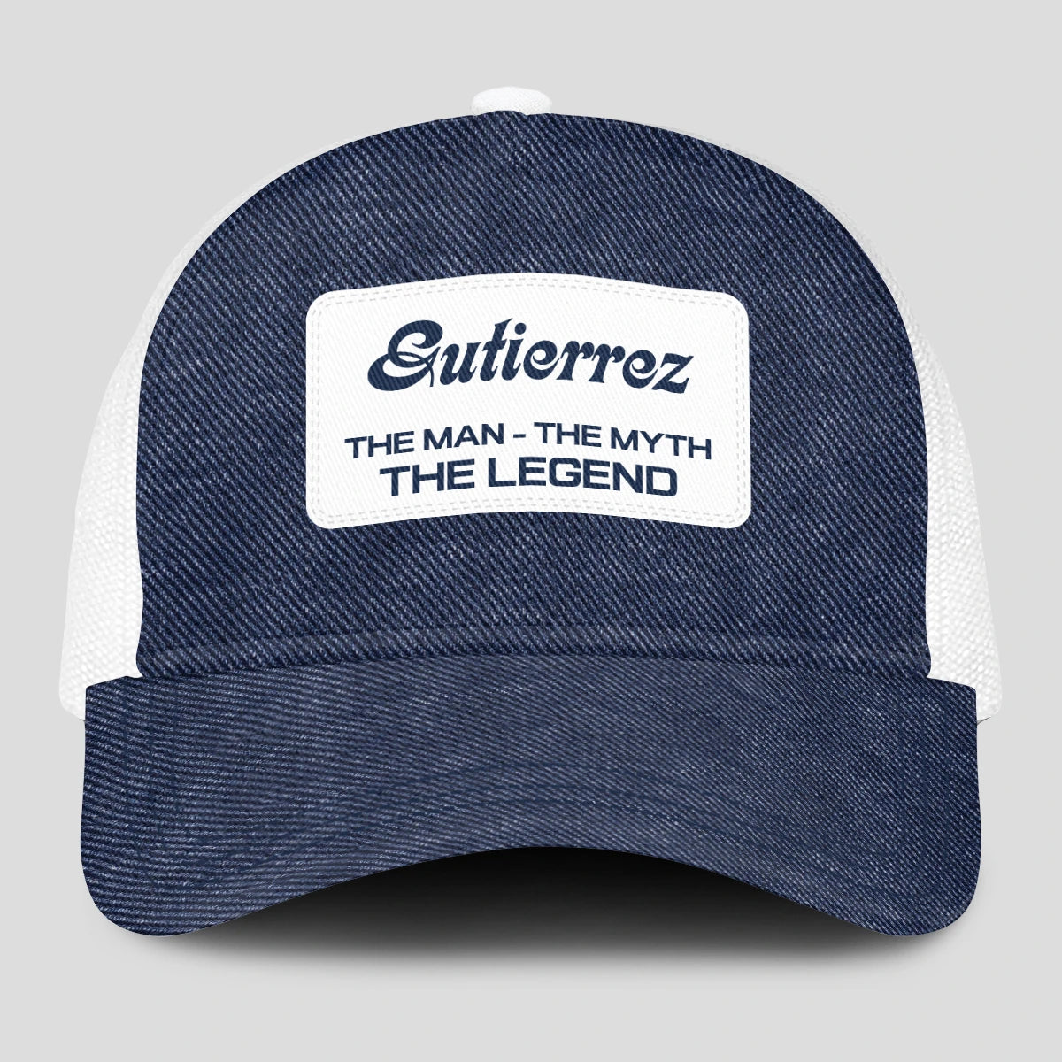 The Man The Myth The Legend Blue Denim Mesh Cap GUTIERREZ 13K1 C194PF