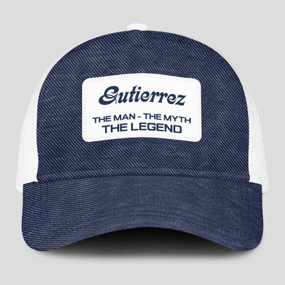 The Man The Myth The Legend Blue Denim Mesh Cap GUTIERREZ 13K1 C194PF