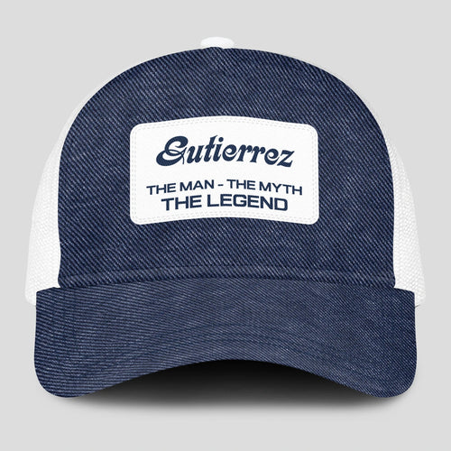 The Man The Myth The Legend Blue Denim Mesh Cap GUTIERREZ 13K1 C194PF