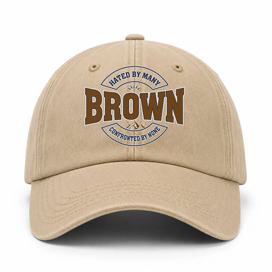 Hated By Many Confronted By None Washed Cap BROWN 13K1 C36PF