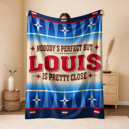 Nobody's Perfect But Your Name Is Close Native American Fleece Blanket LOUIS 13K1 BK57