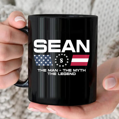 The Man The Myth The Legend Us Flag Mug SEAN 13K1 MG23