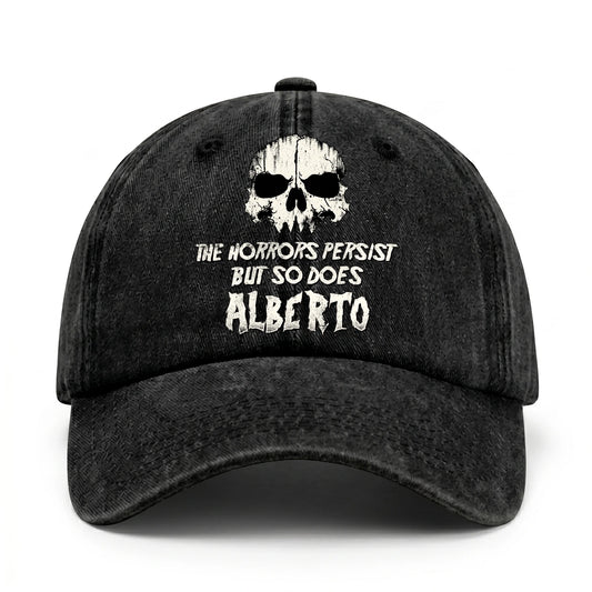 The Horrors Persist But So Does Your Name Cool Skull Washed Cap ALBERTO 13K1 C134PF