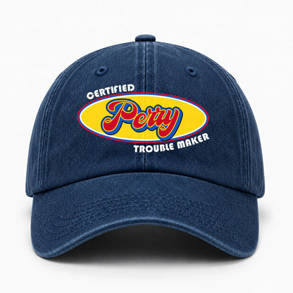 Certified Your Name Trouble Maker Washed Cap PERRY 13K1 C73PF