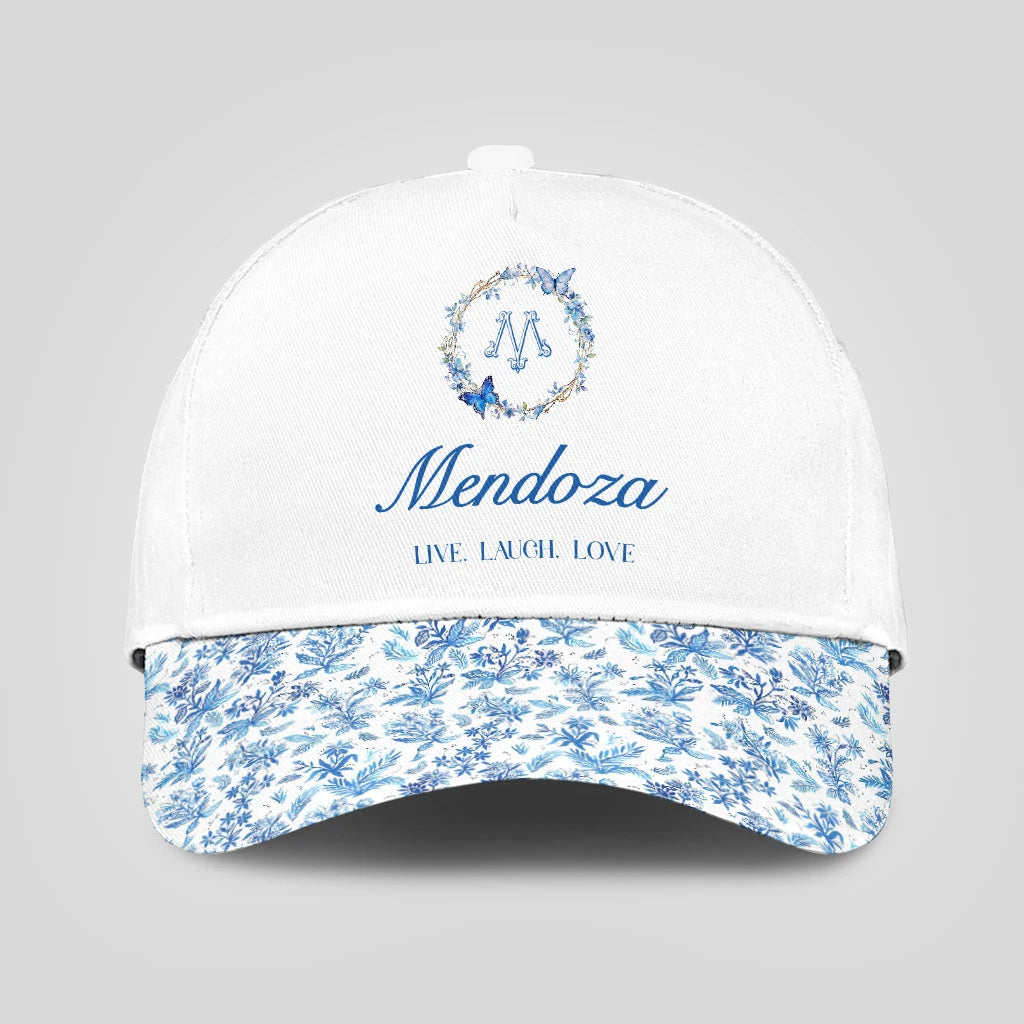 Live Laugh Love Blue Flowers Cap MENDOZA 13K1 C50PF