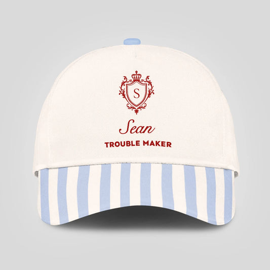 Trouble Maker Stripped Blue Beach Cap SEAN 13K1 C74PF