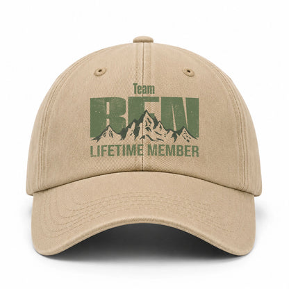 Team Your Name Lifetime Member Mountain Cap BEN 13K1 C58PF