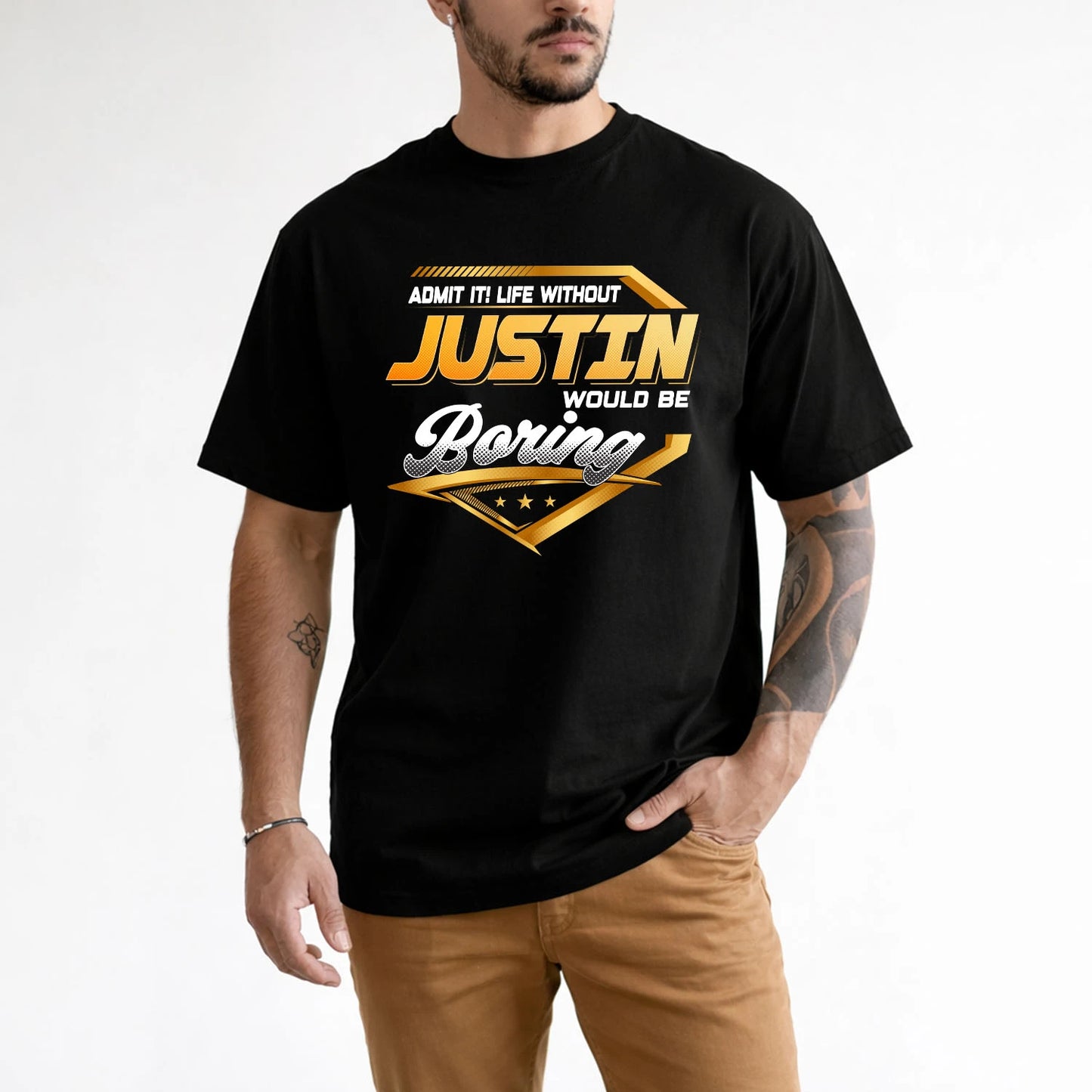 JUSTIN 13K1-513 Personalized "Admit It! Life Without ... Would Be Boring"