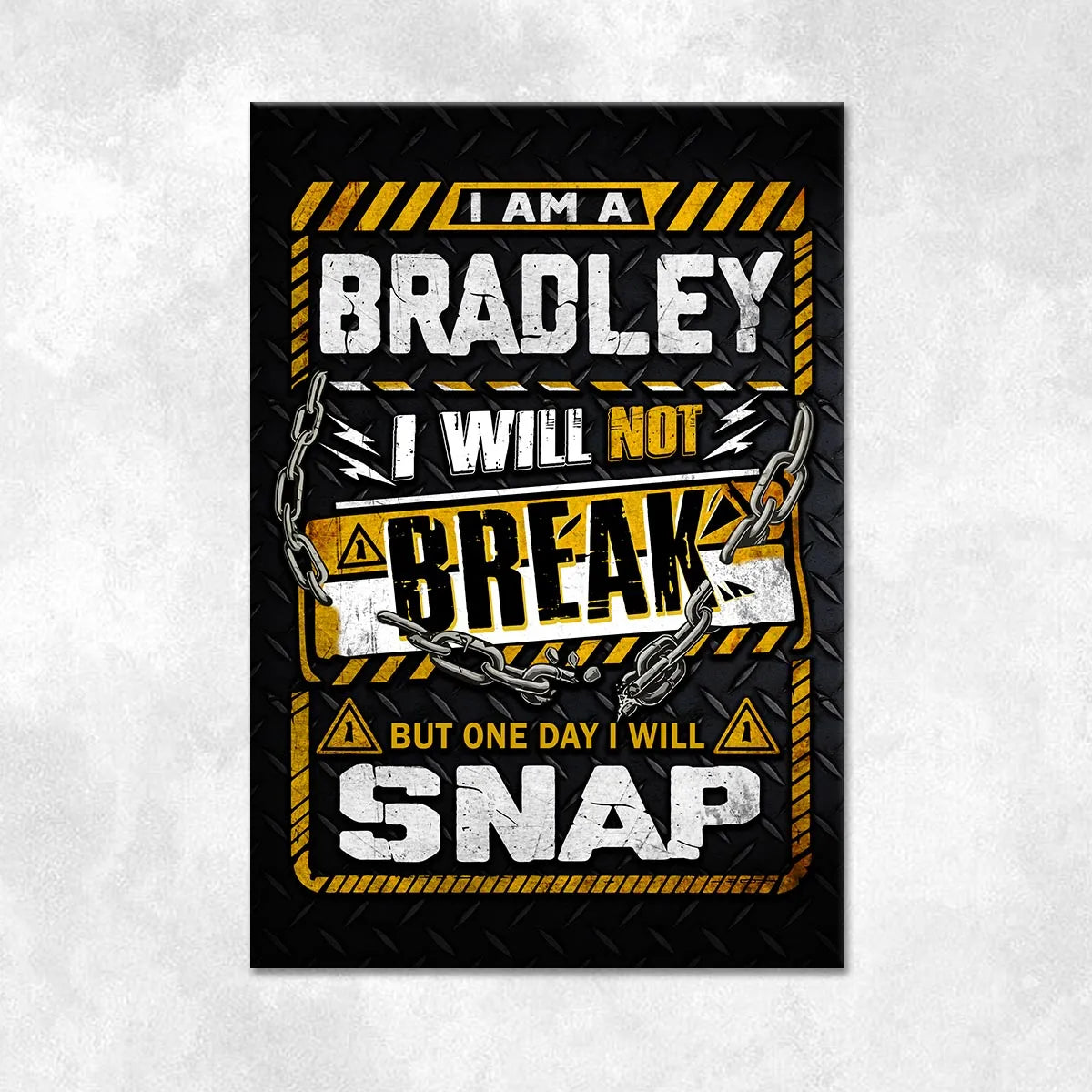 BRADLEY Motivational Rug – Black & Yellow Quote Carpet for Living Room 13K1-AR1