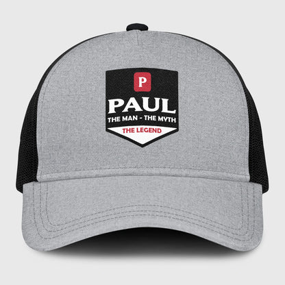 The Man The Myth The Legend Gray Mesh Cap PAUL 13K1 C189PF
