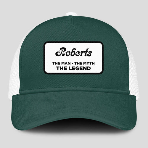 The Man The Myth The Legend Green And White Mesh Cap ROBERTS 13K1 C198PF