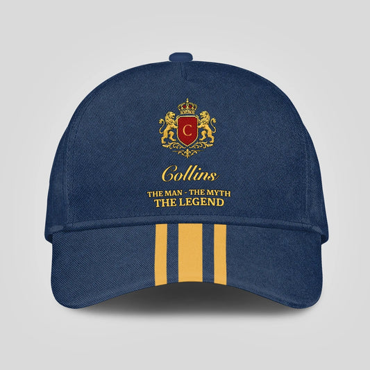 The Man The Myth The Legend Luxury Logo Striped Cap COLLINS 13K1 C143PF