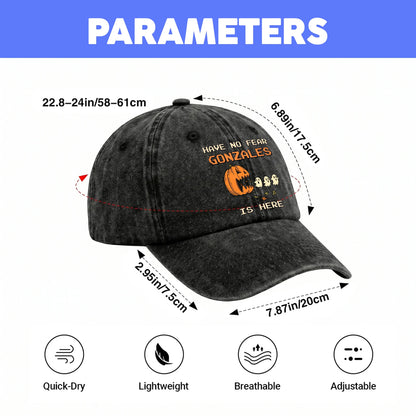 Have No Fear Your Name Is Here Halloween Washed Cap GONZALES 13K1 C108PF