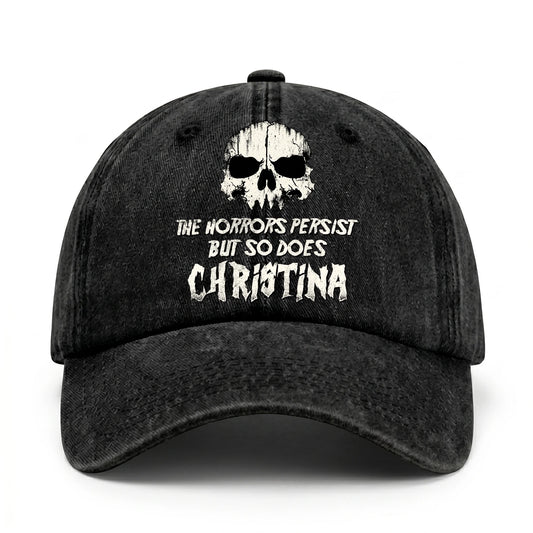 The Horrors Persist But So Does Your Name Cool Skull Washed Cap CHRISTINA 13K1 C134PF