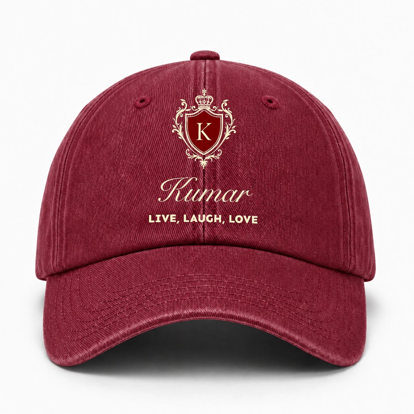 Live Laugh Love Elegant Burgundy Washed Cap KUMAR 13K1 C89PF