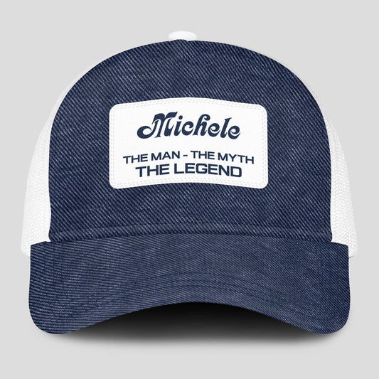 The Man The Myth The Legend Blue Denim Mesh Cap MICHELE 13K1 C194PF