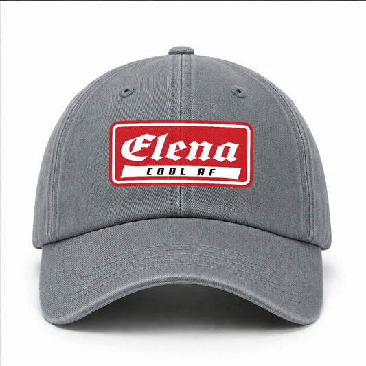 Your Name Cool Af Red Logo Funny Washed Cap ELENA 13K1 C79PF