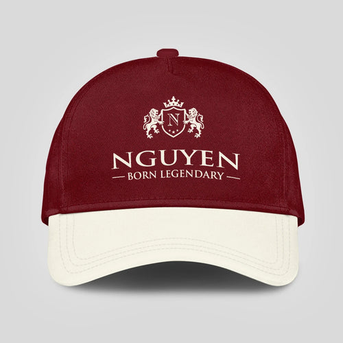 Born Legendary Burgundy And Beige Cap NGUYEN 13K1 C181PF
