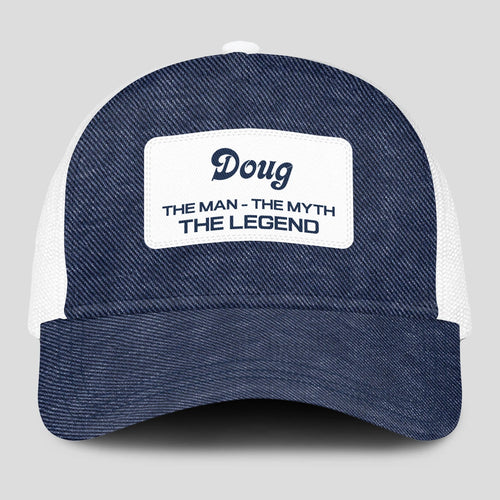 The Man The Myth The Legend Blue Denim Mesh Cap DOUG 13K1 C194PF
