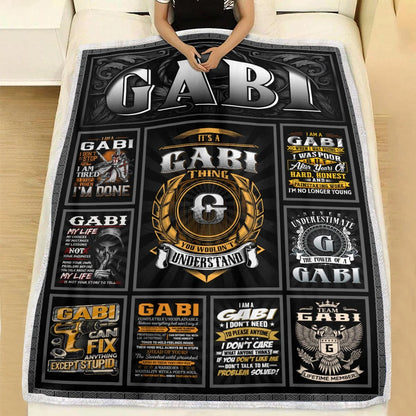 GABI Personalized Blanket | Custom Name Cozy Throw Gift 13K4-BK2