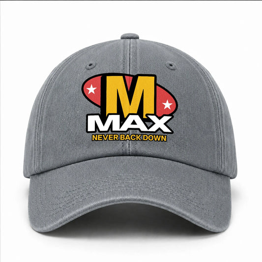 Never Back Down With Your Name And Initial Letter Washed Cap MAX 13K1 C82PF