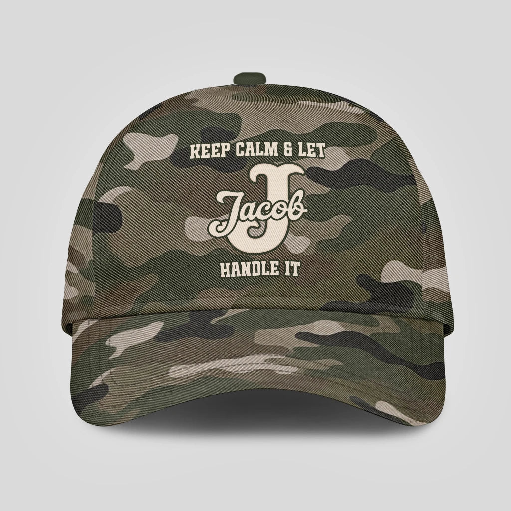 Keep Calm & Let Your Name Handle It Camo Cap JACOB 13K1 C174PF