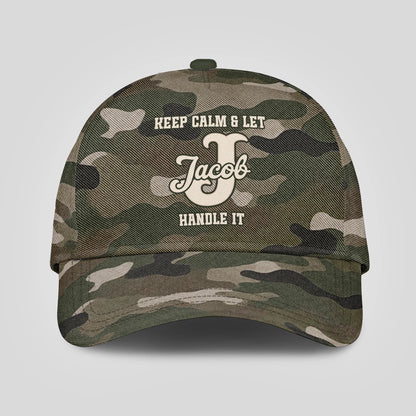 Keep Calm & Let Your Name Handle It Camo Cap JACOB 13K1 C174PF