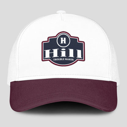 Trouble Maker Burgundy And White Funny Mesh Cap HILL 13K1 C201PF