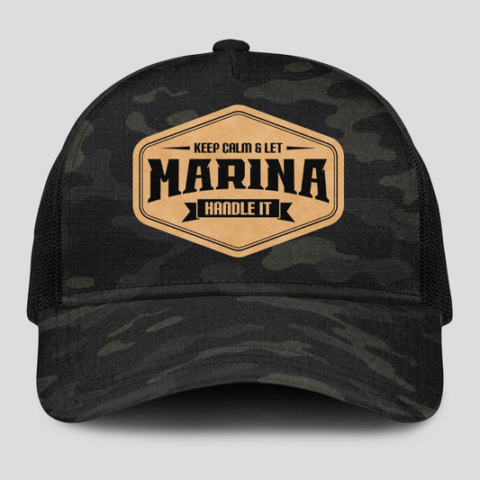 Keep Calm & Let Your Name Handle It Dark Camo Mesh Cap MARINA 13K1 C195PF