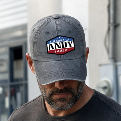 Keep Calm & Let Your Name Handle It Washed Cap ANDY 13K1 C87PF