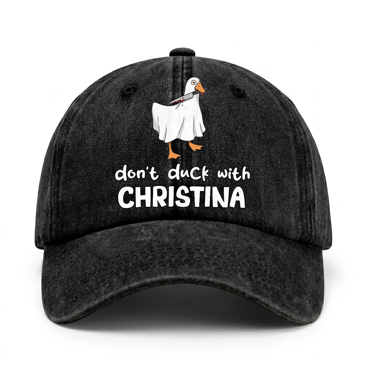 Don't Duck With Your Name Funny Washed Cap CHRISTINA 13K1 C129PF