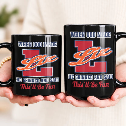 When God Made Your Name Personalized Baseball Mug LIZ 13K1 MG07