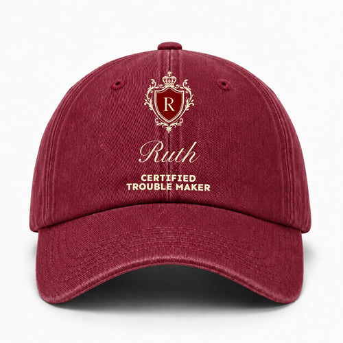 Certified Trouble Maker Royal Burgundy Washed Cap RUTH 13K1 C139PF