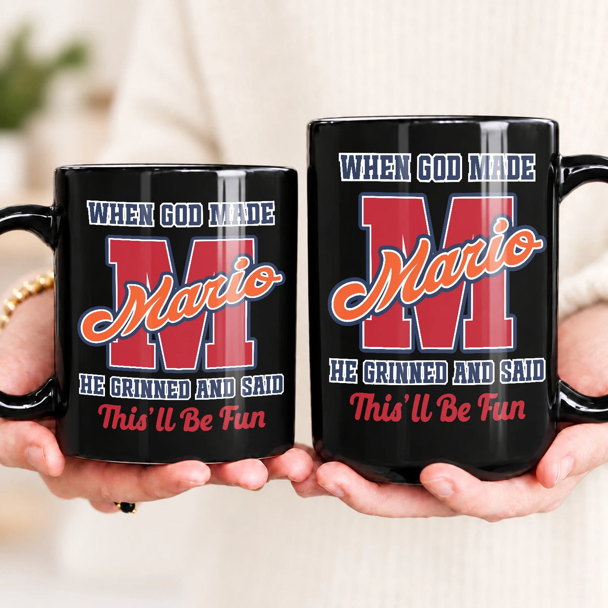 When God Made Your Name Personalized Baseball Mug MARIO 13K1 MG07