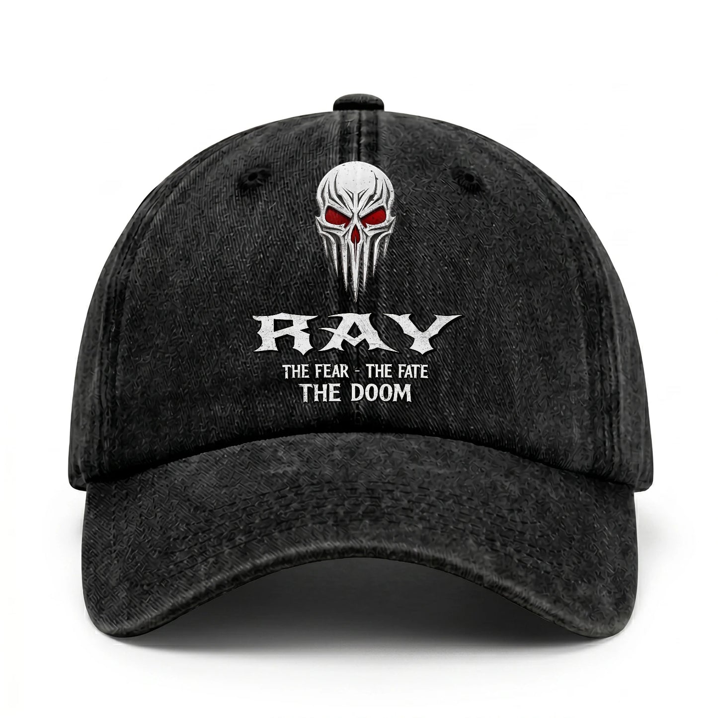 Your Name The Fear The Fate The Doom Skull Washed Cap RAY 13K1 C98PF