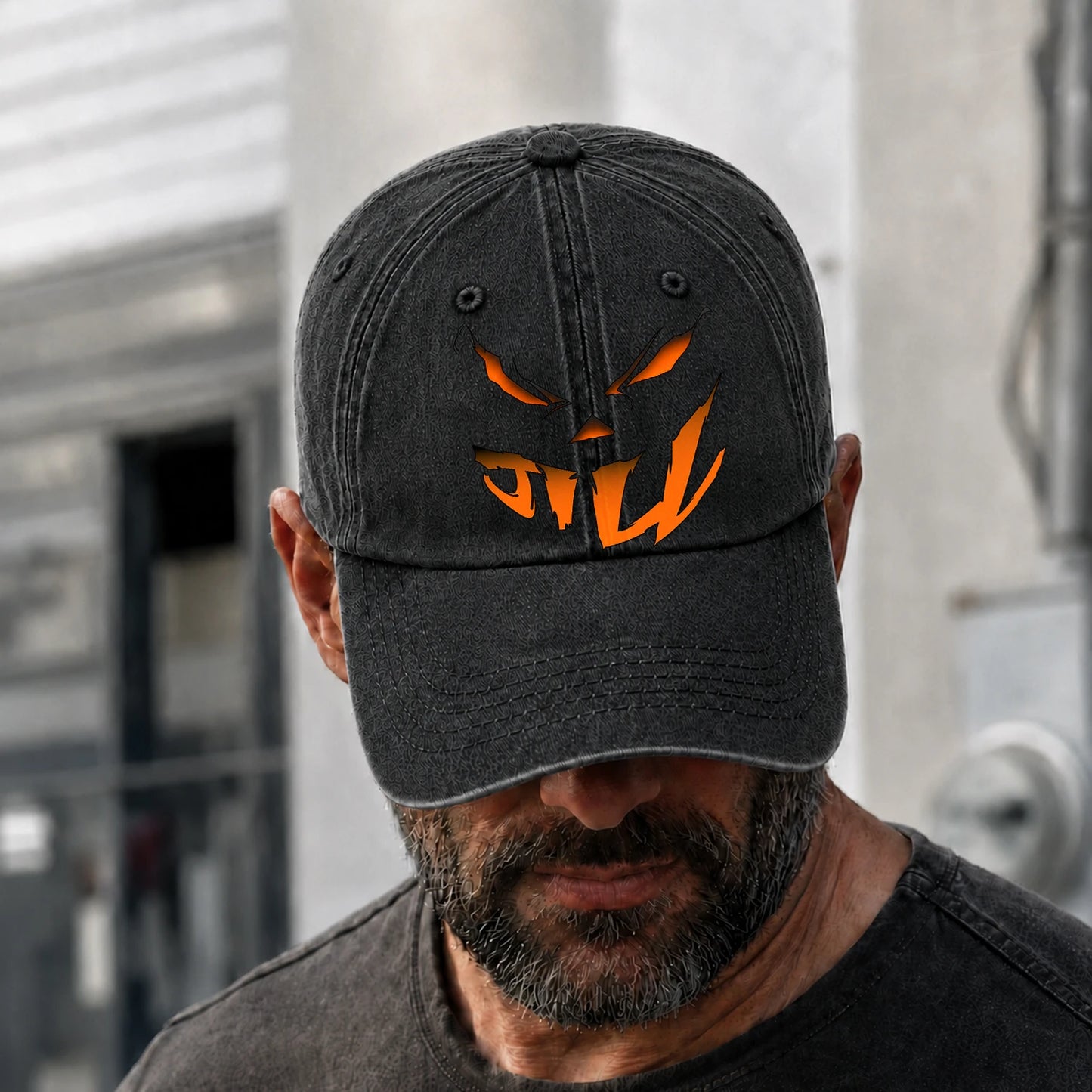Your Name Jack O' Lantern Halloween Washed Cap JILL 13K1 C100PF