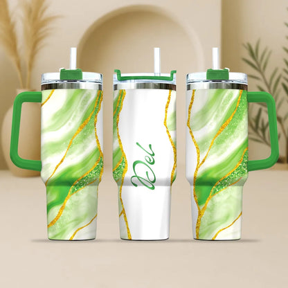 DEL 40oz Personalized Tumbler Cup with Straw | Custom Stainless Steel Mug 13K1-TB1