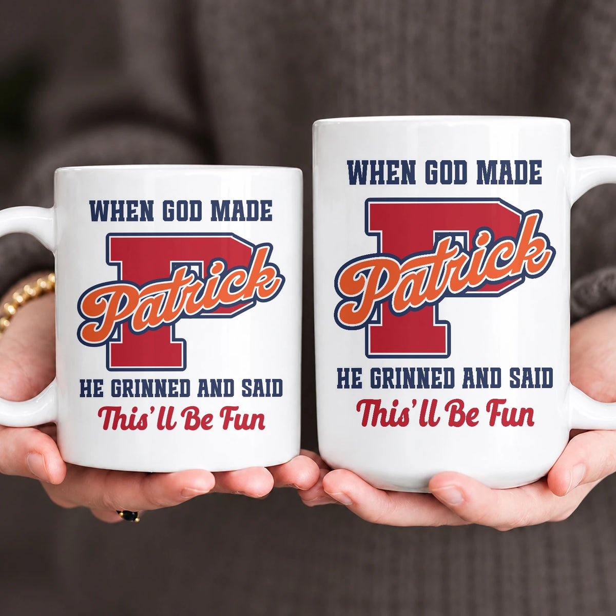When God Made Your Name Personalized Baseball Mug PATRICK 13K1 MG07