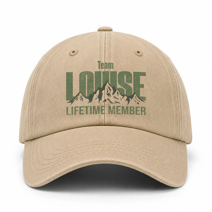 Team Your Name Lifetime Member Mountain Cap LOUISE 13K1 C58PF